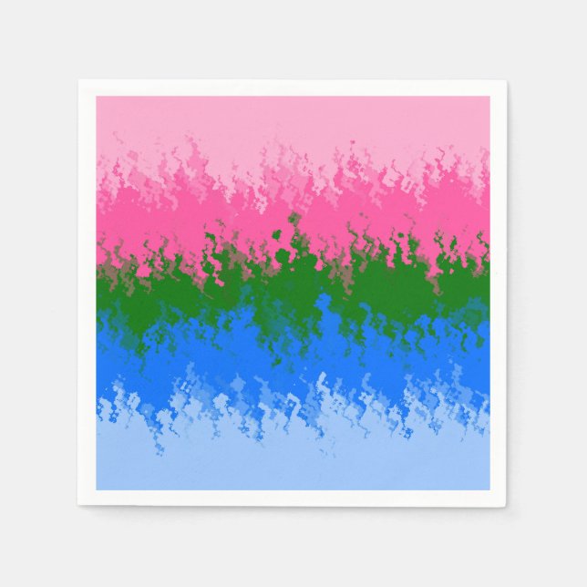 Trippig Abstrakt Omniromantisk Prideflagga Pappersservett (Framsidan)