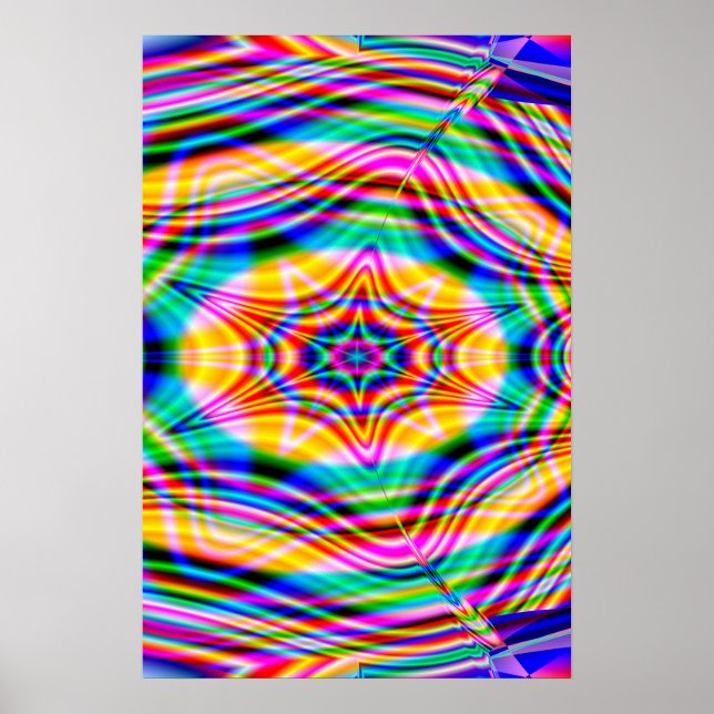 Trippig affisch: Abstrakt Psykedelisk Poster (Framsidan)