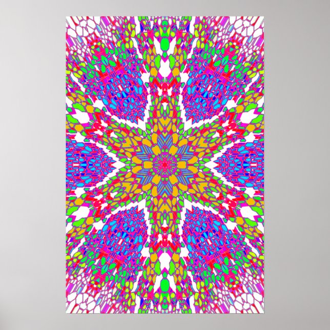 Trippig affisch: Abstrakt Psykedelisk Poster (Framsidan)