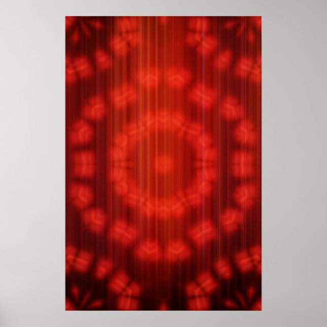 Trippig affisch: Abstrakt röd Poster (Framsidan)