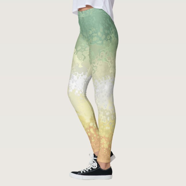 Trippig Boho Groovy Abstrakt Genderflor Prideflagg Leggings (Vänster)