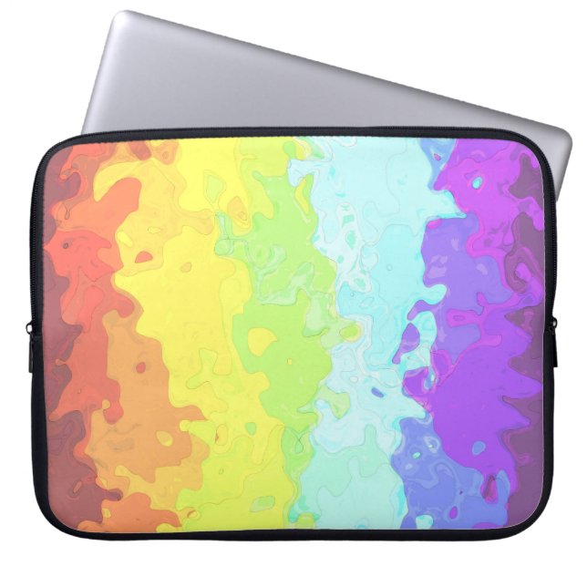 Trippig Boho Groovy Abstrakt Neurogender Pride Fla Laptop Fodral (Framsidan)