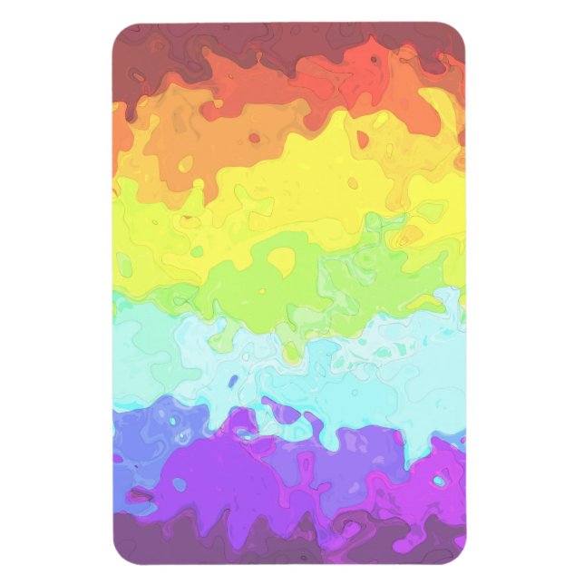 Trippig Boho Groovy Abstrakt Neuroköns Stolthetsfl Magnet (Vertikal)