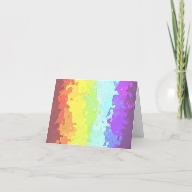Trippig Boho Groovy Abstrakt Neuroköns Stolthetsfl Tack Kort (Framsida)
