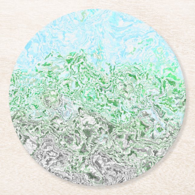Trippig Boho Groovy Grungy Autoromantisk Stoltflag Underlägg Papper Rund (Framsidan)