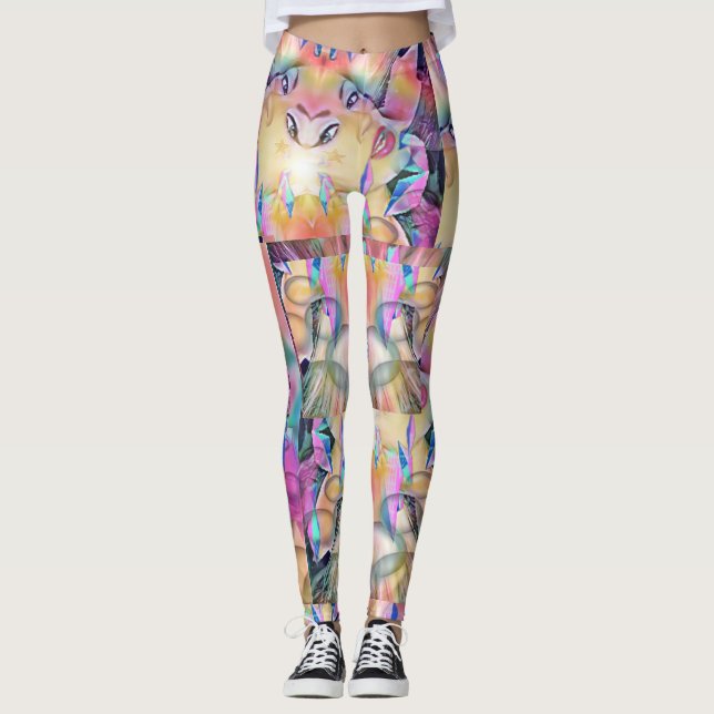 Trippig bubbelkristallgudinna! leggings (Framsida)