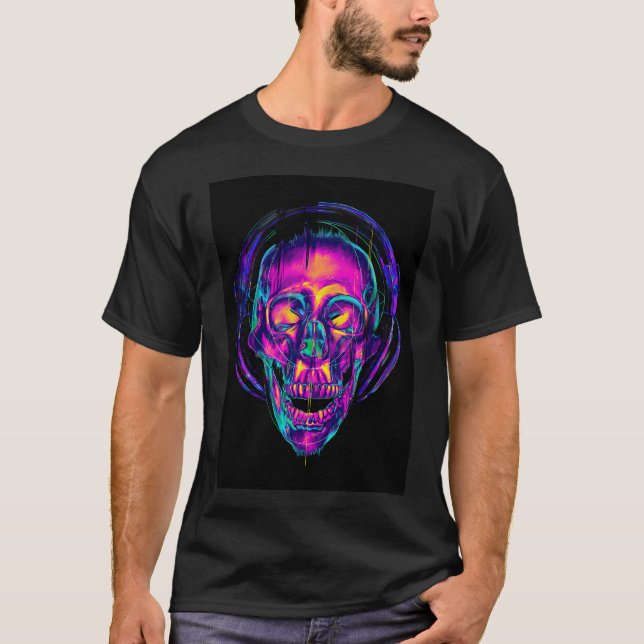 Trippig Dödskalle T Shirt (Framsida)