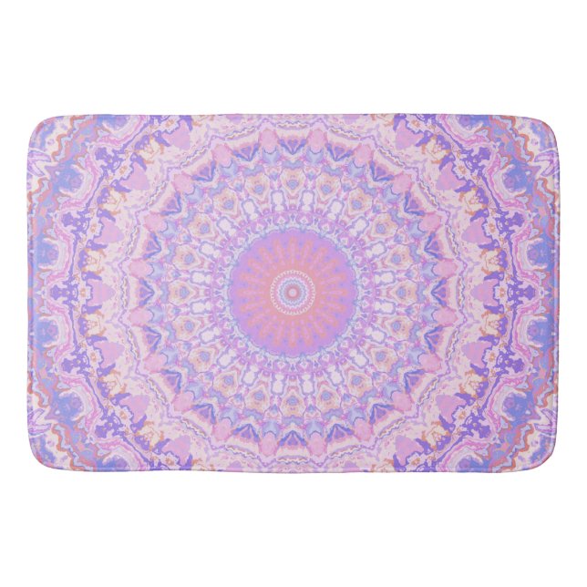 Trippig färgrik invecklad boho hippie mandala badrumsmatta (Framsidan)