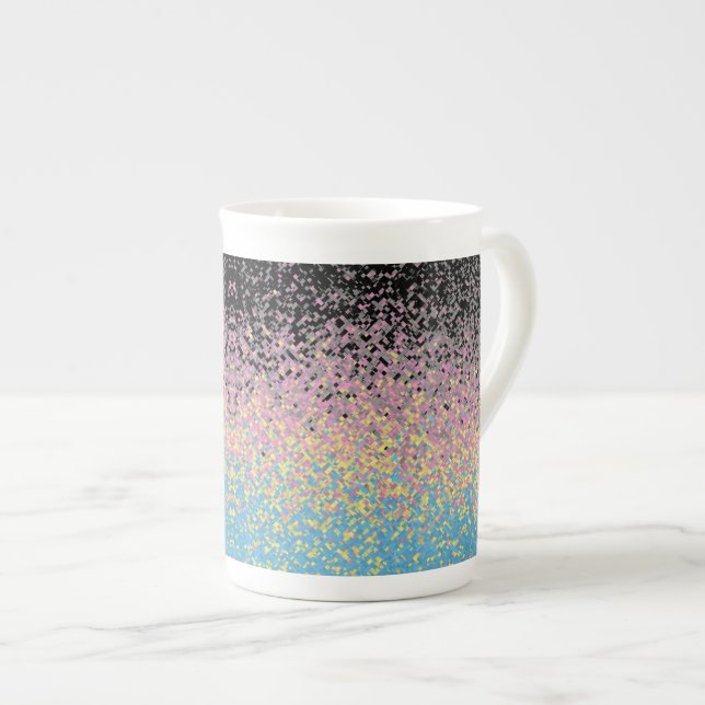 Trippig Funky Pixelartad Polygender Stolt Pride Fl Benporslin Mugg (Framsida höger)