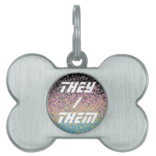 Trippig Funky Pixelartad Polygender Stolt Pride Fl ID-bricka Husdjur