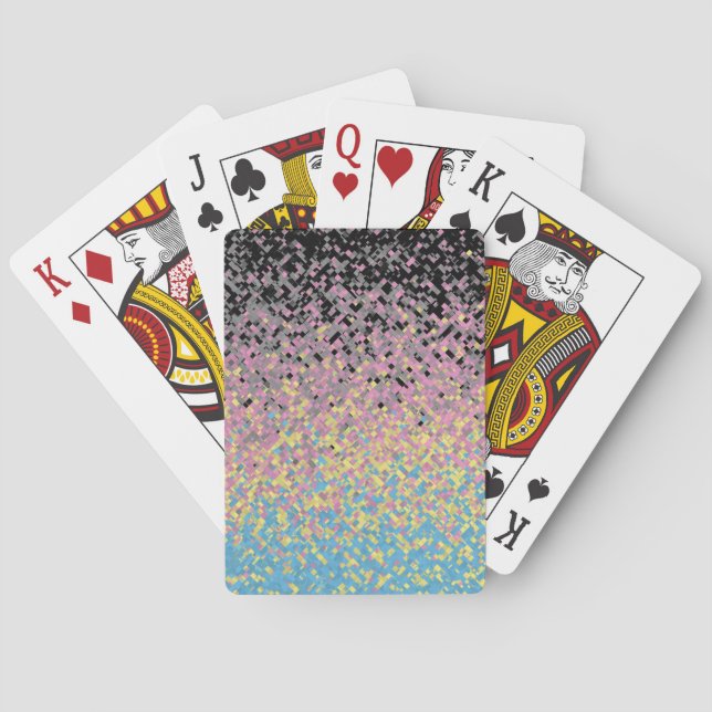 Trippig Funky Pixeliserad Polygender Stolt Pride F Casinokort (Baksidan)