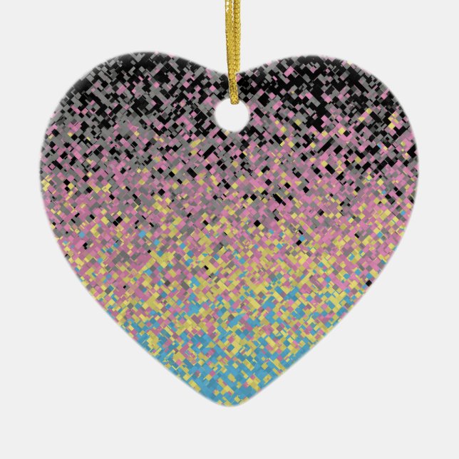 Trippig Funky Pixeliserad Polygender Stolt Pride F Julgransprydnad Keramik (Framsidan)