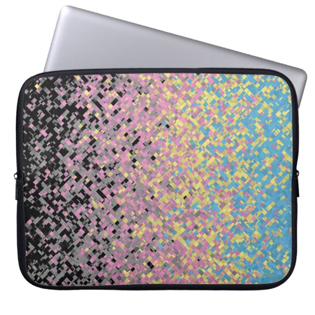 Trippig Funky Pixeliserad Polygender Stolt Pride F Laptop Fodral (Framsidan)