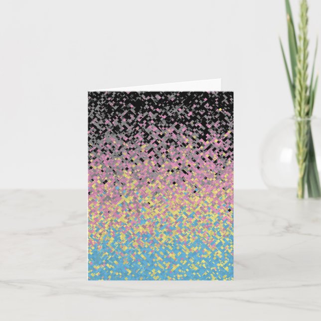 Trippig Funky Pixeliserad Polygender Stolt Pride F Tack Kort (Framsida)