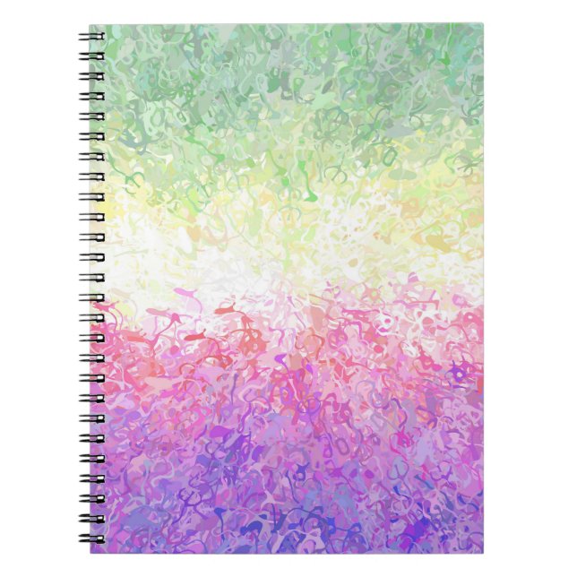 Trippig Groovy Boho Abstrakt Genderdoe Pride Flagg Anteckningsbok (Framsidan)