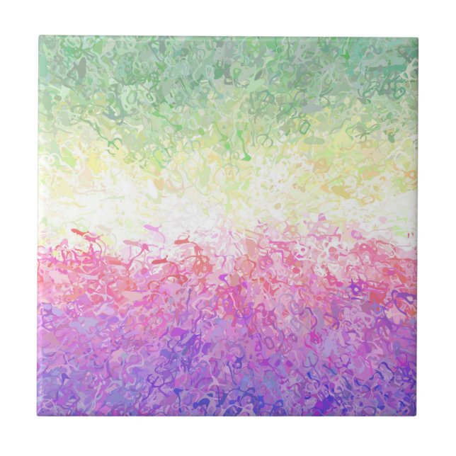 Trippig Groovy Boho Abstrakt Genderdoe Pride Flagg Kakelplatta (Framsidan)