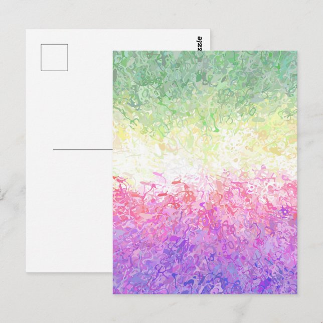 Trippig Groovy Boho Abstrakt Genderdoe Pride Flagg Vykort (Fram/baksida)