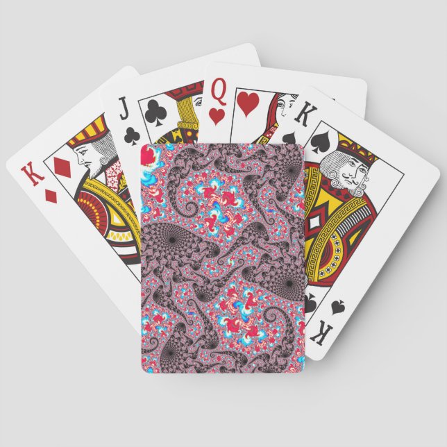 Trippig Groovy Boho Hippie Spiralformad Fraktal Ko Casinokort (Baksidan)