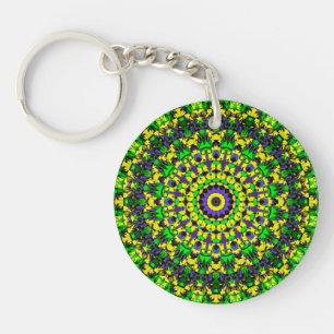Trippig Groovy Retro Hippie Färgrik Mandala Konst