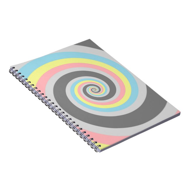 Trippig Groovy Spiral Abstrakt Demiflux Pride Flag Anteckningsbok (Högra Sidan)