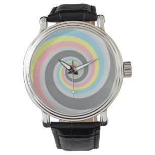 Trippig Groovy Spiral Abstrakt Demiflux Pride Flag Armbandsur