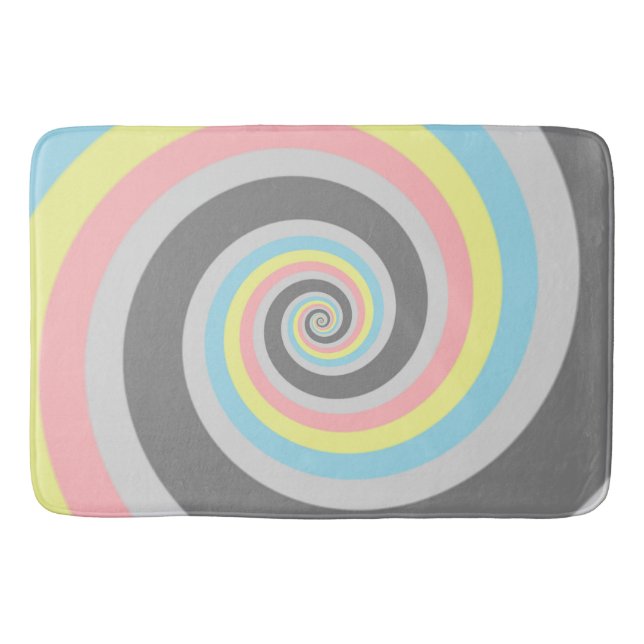 Trippig Groovy Spiral Abstrakt Demiflux Pride Flag Badrumsmatta (Framsidan)