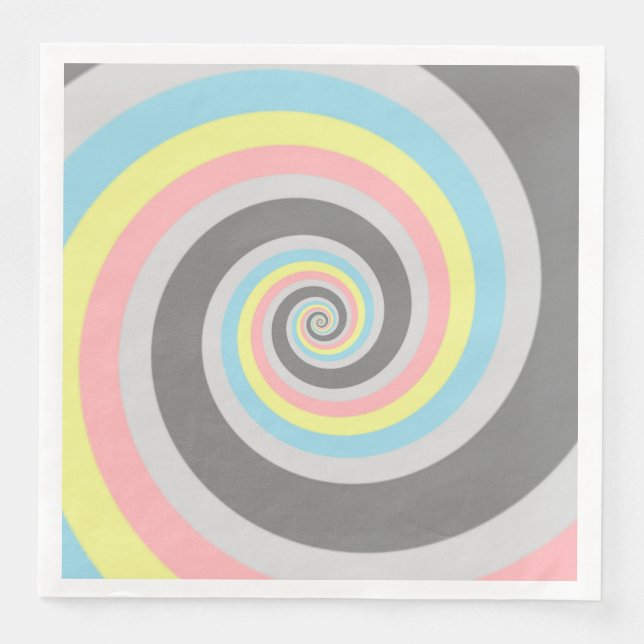 Trippig Groovy Spiral Abstrakt Demiflux Prideflagg Pappersservett (Framsida)