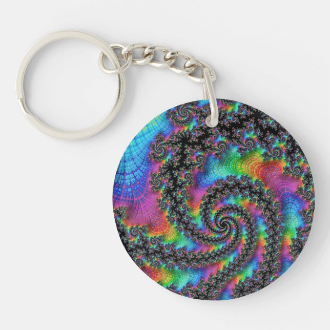 Trippig Hippie Psykedelisk Regnbåge Spiral Fraktal (Framsidan)
