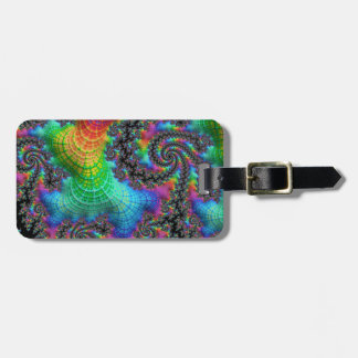Trippig Hippie Psykedelisk Regnbåge Spiral Fraktal Bagagebricka