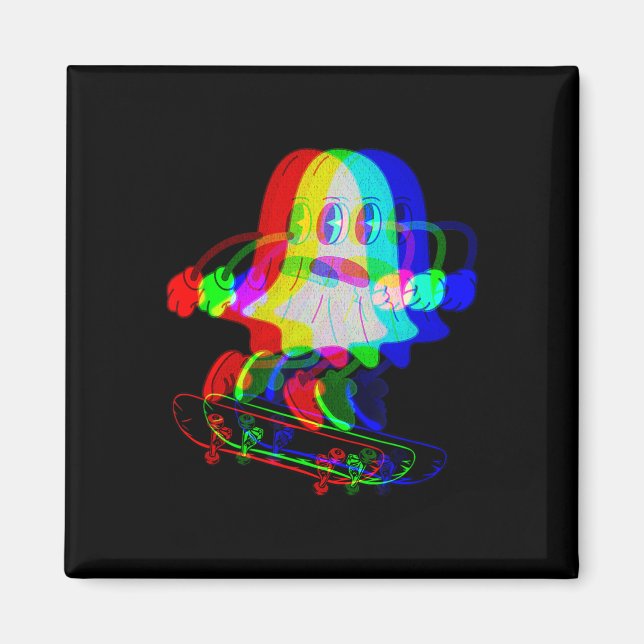 Trippig Husmusik Spöke Halloween Techno Rave Ska Magnet (Framsidan)