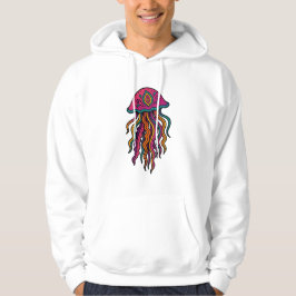Trippig manet neon-grafisk hoodie
