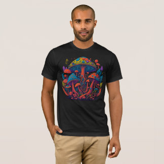 Trippig neonpsykedelisk svamp-t-shirt t shirt