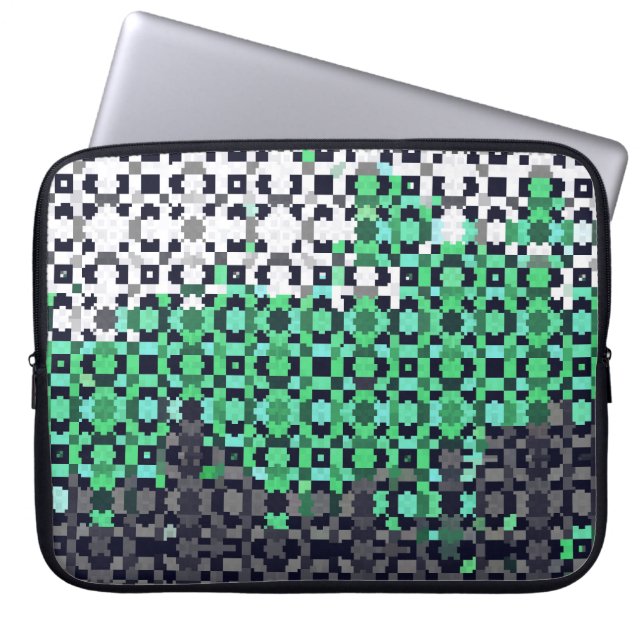 Trippig pixelerad abstrakt Neutrois stolthetsflagg Laptop Fodral (Framsidan)