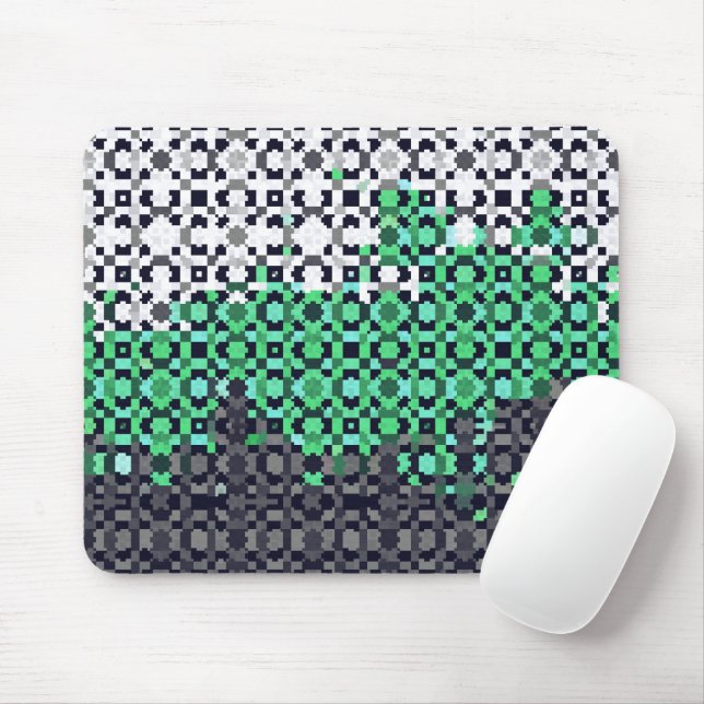 Trippig pixelerad abstrakt Neutrois-stolthetsflagg Musmatta (Med mus)