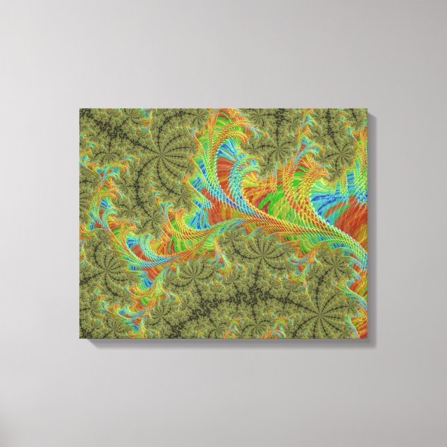 Trippig Psykedelisk Spiral Fraktal Konst Canvastryck (Framsida)