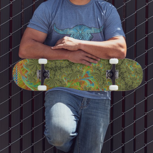Trippig Psykedelisk Spiral Fraktal Konst Mini Skateboard Bräda 18,5 Cm (Utomhus 3)