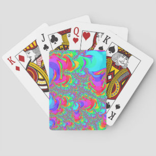 Trippig Retro Livfull Neon Regnbåge Fraktal Konst Casinokort