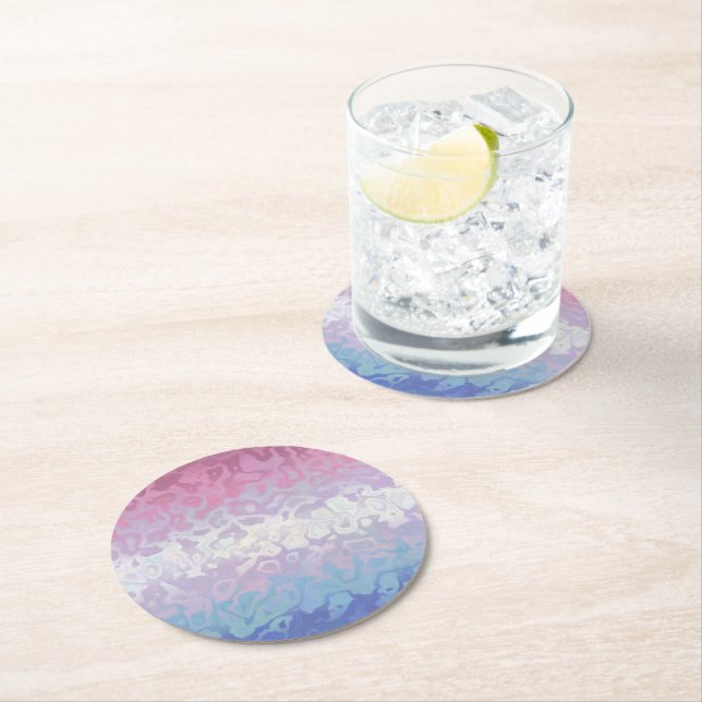 Trippig Rippel Groovy Excentrisk Bigender Pride Fl Underlägg Papper Rund (Insitu)