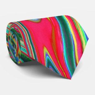 Trippig röd, grön och blå abstrakt groovy konst slips
