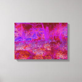 Trippig röd och magenta impressionistisk landskap canvastryck