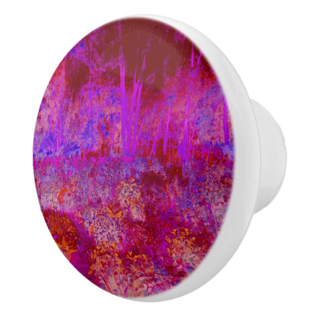 Trippig röd och magenta impressionistisk landskap knopp (Höger)