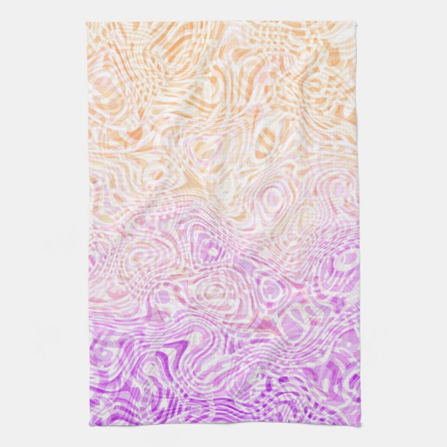 Trippig, squigglig, boho, abstrakt Trixic Pride-fl Kökshandduk (Vertikal)