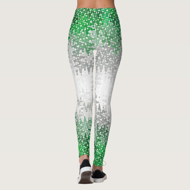 Trippig Squiggly Abstrakt Grayromantisk Pride Flag Leggings (Baksida)
