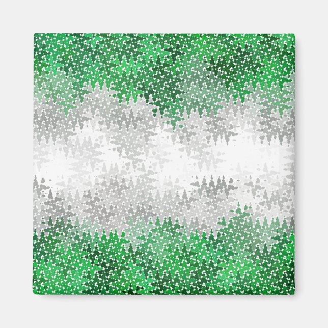 Trippig Squiggly Abstrakt Grayromantisk Pride Flag Magnet (Framsidan)