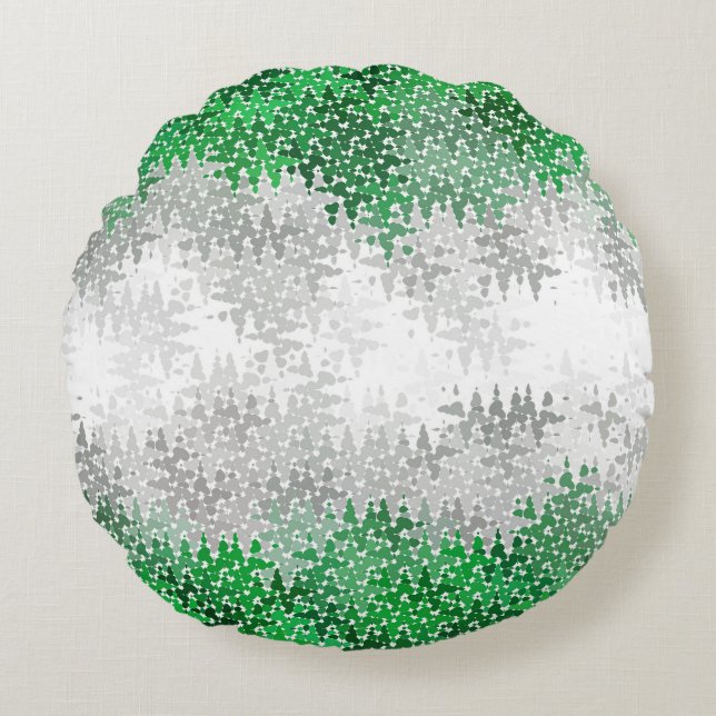 Trippig Squiggly Abstrakt Grayromantisk Pride Flag Rund Kudde (Framsidan)