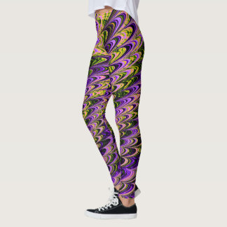 Trippig Squiggly Ripple Bohemsk Funky Fraktal Kons Leggings