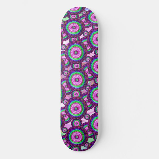 Trippig Tie Dye-konst Mini Skateboard Bräda 18,5 Cm (Framsida)