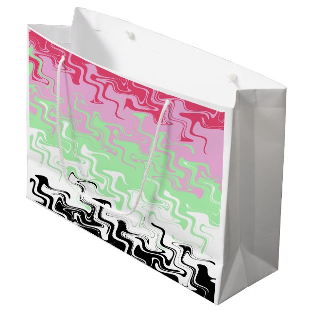 Trippig Vågig Abstrakt Recipromantisk Prideflagga (Framsidan Vinklad)