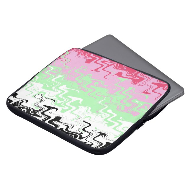 Trippig Vågig Abstrakt Recipromantisk Prideflagga Laptop Fodral (Framsida topp)