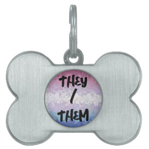 Trippig Vågig Groovy Excentrisk Bigender Pride Fla ID-bricka Husdjur